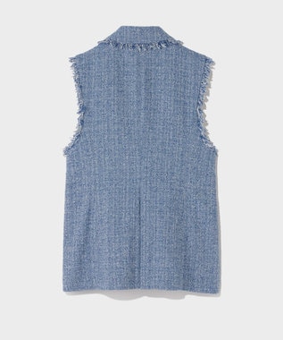 GRACE CONTINENTAL シャンブレーツイードジレ ブルー