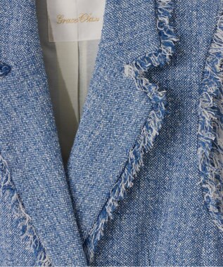 GRACE CONTINENTAL シャンブレーツイードジレ ブルー