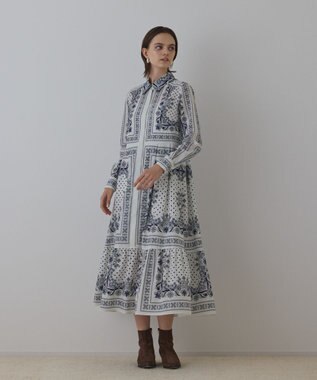 GRACE CONTINENTAL バンダナプリントシャツワンピース