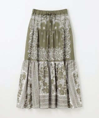 GRACE CONTINENTAL バンダナティアードスカート カーキ