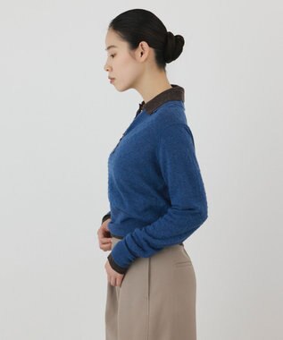 GRACE CONTINENTAL アルパカポロニットトップ ブルー