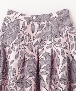 GRACE CONTINENTAL ボタニカルジャガードスカート ピンク