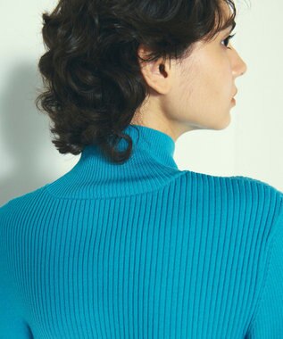 GRACE CONTINENTAL ビジューリブニットトップ ブルー