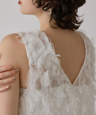 GRACE CONTINENTAL フリンジベスト ホワイト