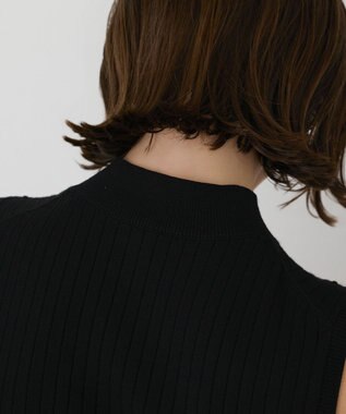 GRACE CONTINENTAL ビジューリブニットトップ ブラック
