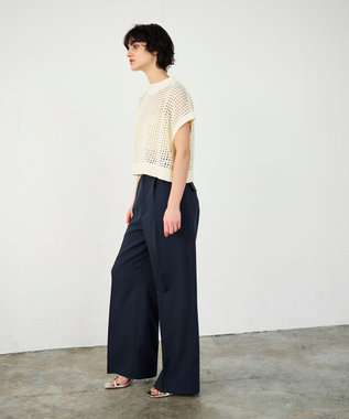 GRACE CONTINENTAL メッシュルーズニットトップ ホワイト