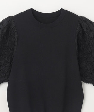 GRACE CONTINENTAL シアーハーフニットトップ ブラック