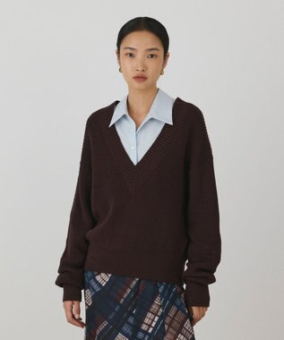 GRACE CONTINENTAL シャツカラーニットトップ
