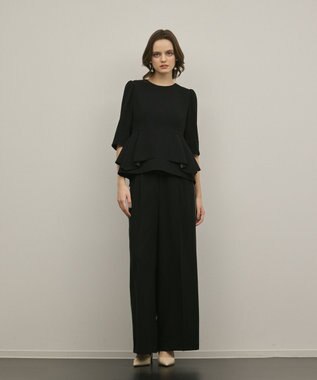 GRACE CONTINENTAL トリアセペプラムトップ ブラック