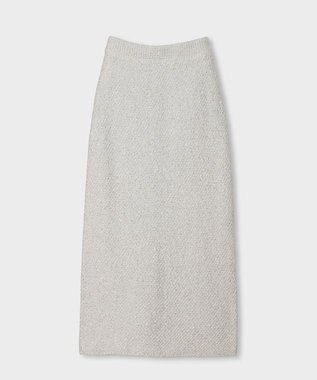 GRACE CONTINENTAL シャイニーニットロングスカート ホワイト