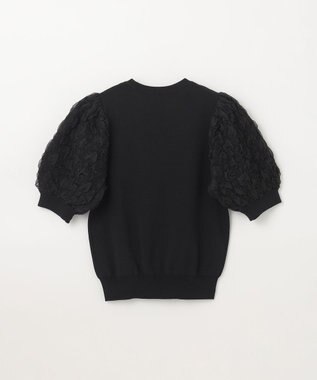 GRACE CONTINENTAL シアーハーフニットトップ ブラック