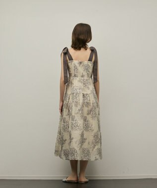 GRACE CONTINENTAL シアージャガードティアードワンピース ベージュ