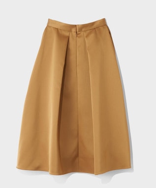 GRACE CONTINENTAL ボリュームサテンタックスカート キャメル