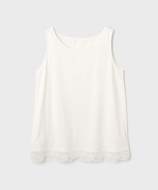 GRACE CONTINENTAL ヘムレースカットトップ ホワイト