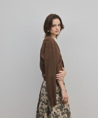 GRACE CONTINENTAL レイヤードニットトップ ブラウン