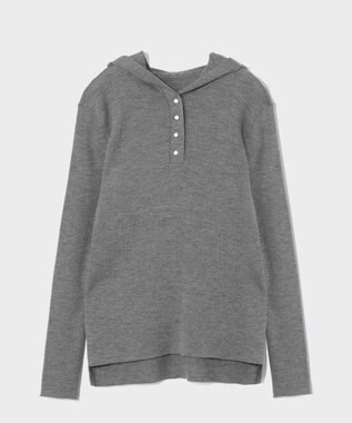 GRACE CONTINENTAL メリノウールリブフーディー グレー