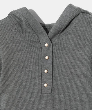 GRACE CONTINENTAL メリノウールリブフーディー グレー