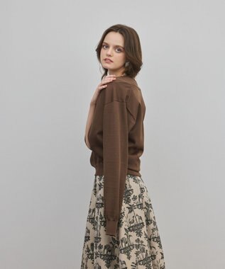 GRACE CONTINENTAL レイヤードニットトップ ブラウン