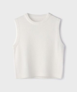 GRACE CONTINENTAL ラメフェザ－ニットトップ ホワイト