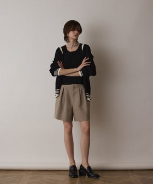 GRACE CONTINENTAL メッシュラインニットカーディガン ブラック