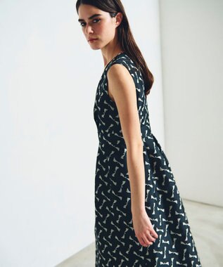 GRACE CONTINENTAL リボンジャガードワンピース ブラック