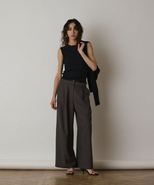 GRACE CONTINENTAL モノグラムニットトップ ブラック