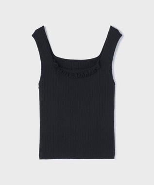 GRACE CONTINENTAL リブフリルニットトップ ブラック