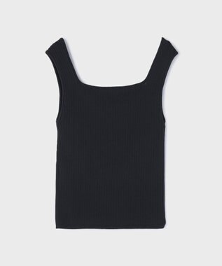 GRACE CONTINENTAL リブフリルニットトップ ブラック