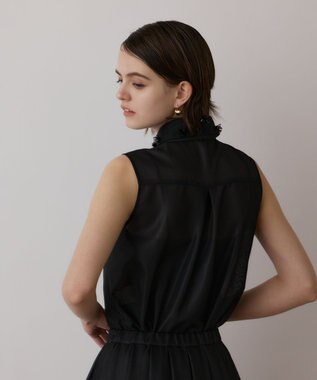 GRACE CONTINENTAL シアーメッシュノースリーブ ブラック