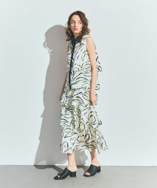 GRACE CONTINENTAL プリントレイヤードスカート キナリ