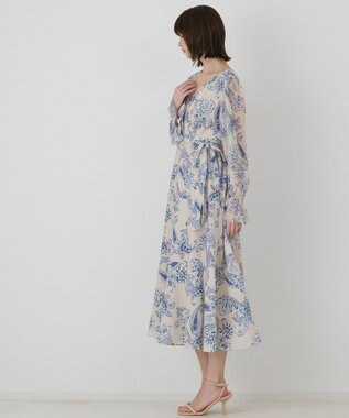 GRACE CONTINENTAL ペイズリーカシュクールワンピース ベージュ