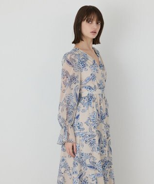 GRACE CONTINENTAL ペイズリーカシュクールワンピース ベージュ