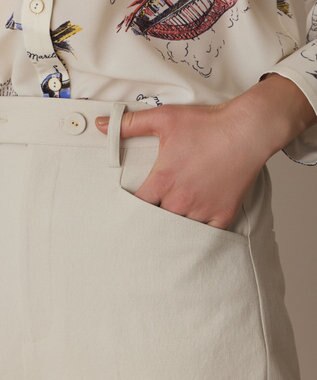 GRACE CONTINENTAL ストレッチフレアパンツ ベージュ