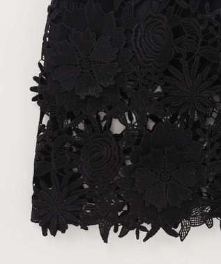 GRACE CONTINENTAL ケミカルフラワーレースワンピース ブラック