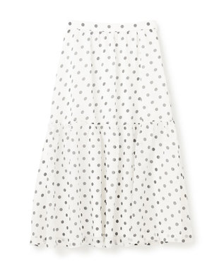 GRACE CONTINENTAL シアードットプリントスカート ホワイト