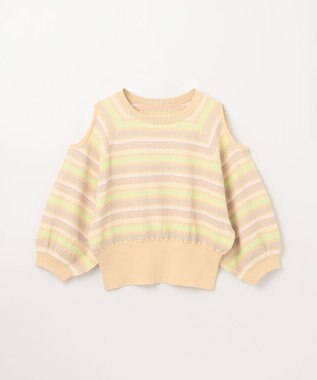 GRACE CONTINENTAL ボーダーパフニットトップ イエロー