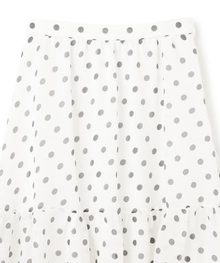 GRACE CONTINENTAL シアードットプリントスカート ホワイト