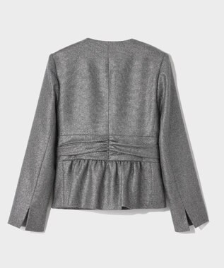 GRACE CONTINENTAL ラメWOOLボウジャケット グレー