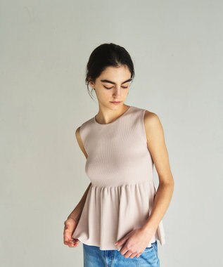 GRACE CONTINENTAL 刺繍ケープニットトップ ベージュ