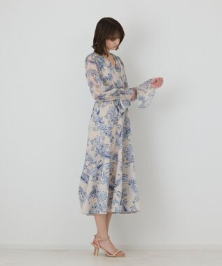 GRACE CONTINENTAL ペイズリーカシュクールワンピース ベージュ