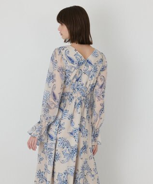 GRACE CONTINENTAL ペイズリーカシュクールワンピース ベージュ