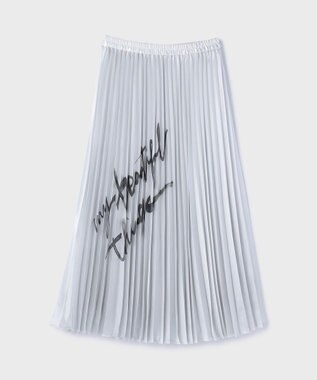 GRACE CONTINENTAL コラボロングプリーツスカート シルバー