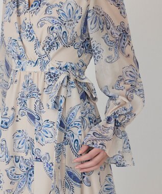 GRACE CONTINENTAL ペイズリーカシュクールワンピース ベージュ