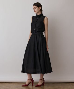 GRACE CONTINENTAL シアーメッシュノースリーブ ブラック