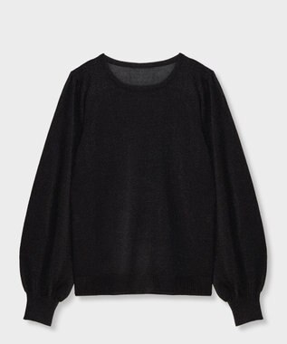 GRACE CONTINENTAL シアーラメニットトップ ブラック