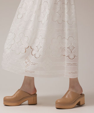GRACE CONTINENTAL カットワーク刺繍ワンピース ホワイト