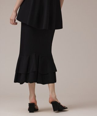 GRACE CONTINENTAL ティアードニットスカート ブラック