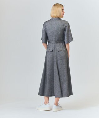GRACE CONTINENTAL リネンデニムライクワンピース ブラック