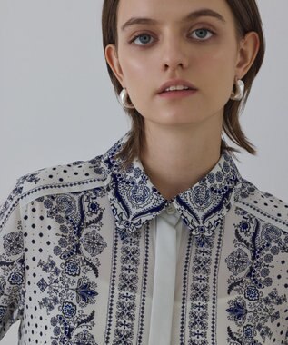 GRACE CONTINENTAL バンダナプリントシャツワンピース キナリ