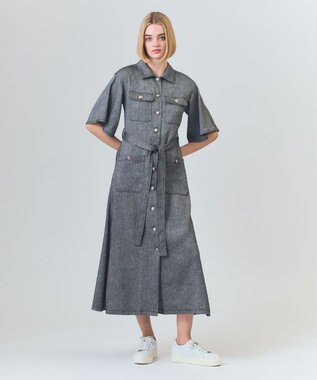 GRACE CONTINENTAL リネンデニムライクワンピース ブラック